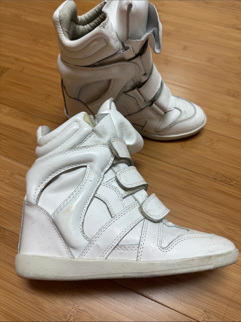 Isabel marant bekett high top wedge sneaker white sz 35